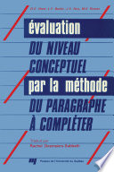 Évaluation du niveau conceptuel par la methode du paragraphe à completer /