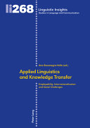 APPLIED LINGUISTICS AND KNOWLEDGE TRANSFER : internationalisation.