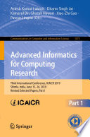 Advanced Informatics for Computing Research : Third International Conference, ICAICR 2019, Shimla, India, June 15-16, 2019, Revised Selected Papers, Part I /