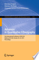 Advances in Quantitative Ethnography : First International Conference, ICQE 2019, Madison, WI, USA, October 20-22, 2019, Proceedings /