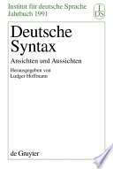 Deutsche Syntax : Ansichten und Aussichten /