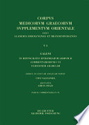 Galeni In Hippocratis Epidemiarum librum II Commentariorum IV-VI versio Arabica et indices /