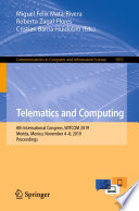 Telematics and Computing : 8th International Congress, WITCOM 2019, Merida, Mexico, November 4-8, 2019, Proceedings /