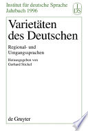 Varietäten des Deutschen : Regional- und Umgangssprachen /