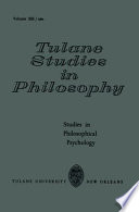 Studies in philosophical psychology.