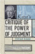 Kant's Critique of the power of judgment : critical essays /