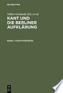 Kant und die Berliner Aufklärung : Akten des IX. Internationalen Kant-Kongresses /
