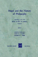 Hegel and the history of philosophy : proceedings of the 1972 Hegel Society of America Conference /