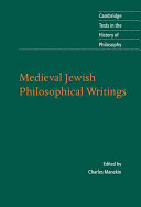 Medieval Jewish philosophical writings /