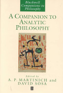 A companion to analytic philosophy /