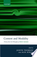 Content and modality : themes from the philosophy of Robert Stalnaker /