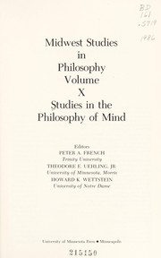 Studies in the philosophy of mind /