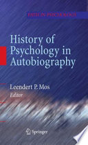 History of Psychology in Autobiography /