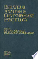 Behaviour analysis and contemporary psychology /
