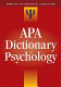 APA dictionary of psychology /