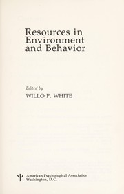 Resources in environment and behavior /