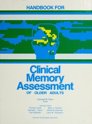 Handbook for clinical memory assessment of older adults /