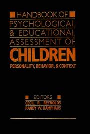 Handbook of psychological and educational assessment of children /