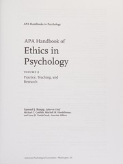 APA handbook of ethics in psychology /