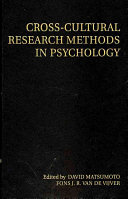 Cross-cultural research methods in psychology /