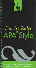 Concise rules of APA style.