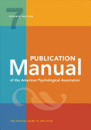Publication manual of the American psychological association /