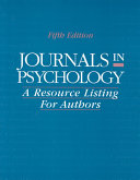 Journals in psychology : a resource listing for authors.