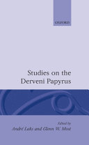 Studies on the Derveni papyrus /