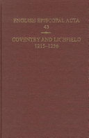 Coventry and Lichfield, 1215-1256 /