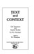 Text and context : Old Testament and semitic studies for F.C. Fensham /