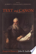 Text and canon : essays in honor of John H. Sailhamer /