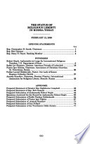 The status of religious liberty in Russia today : hearing before the Commission on Security and Cooperation in Europe, One Hundred Sixth Congress, second session, February 17, 2000.