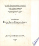 Pisma slovenskih protestantov = Briefe der slowenischen Protestanten /