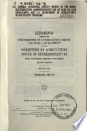 U.S. General Accounting Office's review of the Rural Electrification Administration's use of cash or cash equivalents, and U.S. Department of Agriculture's water quality programs : hearing before the Subcommittee on Conservation, Credit, and Rural Development of the Committee on Agriculture, House of Representatives, One Hundred Second Congress, second session, May 20, 1992.