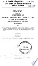RTC's operations and the Affordable Housing Program : hearing before the Committee on Banking, Housing, and Urban Affairs, United States Senate, One Hundred Second Congress, second session ... March 5, 1992.