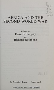 Africa and the Second World War /