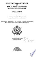 Washington Conference on Holocaust-era Assets, November 30-December 3, 1998 : proceedings /