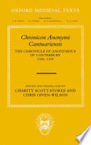 Chronicon anonymi Cantuariensis = The Chronicle of Anonymous of Canterbury, 1346-1365 /