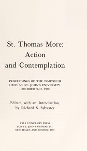 St. Thomas More: action and contemplation ; proceedings /