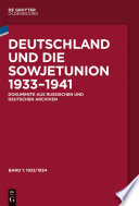 Deutschland und die Sowjetunion 1933-1941 /
