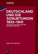 Deutschland und die Sowjetunion 1933-1941 : Dokumente aus russischen und deutschen Archiven.