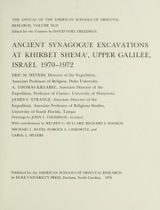 Ancient synagogue excavations at Khirbet Shema, Upper Galilee, Israel, 1970-1972 /