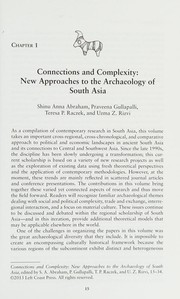 Connections and complexity : new approaches to the archaeology of South Asia /