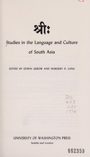 Studies in the language and culture of South Asia /