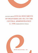 Annual documents of deliveries (mu-DU) to the Central Administration : (Archive L. 2769) /