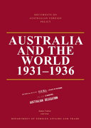 Australia and the World, 1931-1936 /