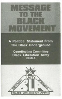 Message to the Black movement : a political statement from the Black underground /