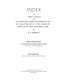Index to Final report of investigations among the Indians of the Southwestern United States : carried on mainly in the years from 1880- to 1885, [by A. F. Bandelier /