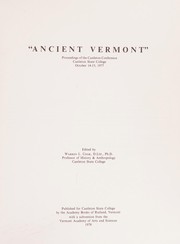 Ancient Vermont : proceedings of the Castleton Conference, Castleton State College, October 14-15, 1977 /