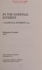In the national interest : a National interest reader /